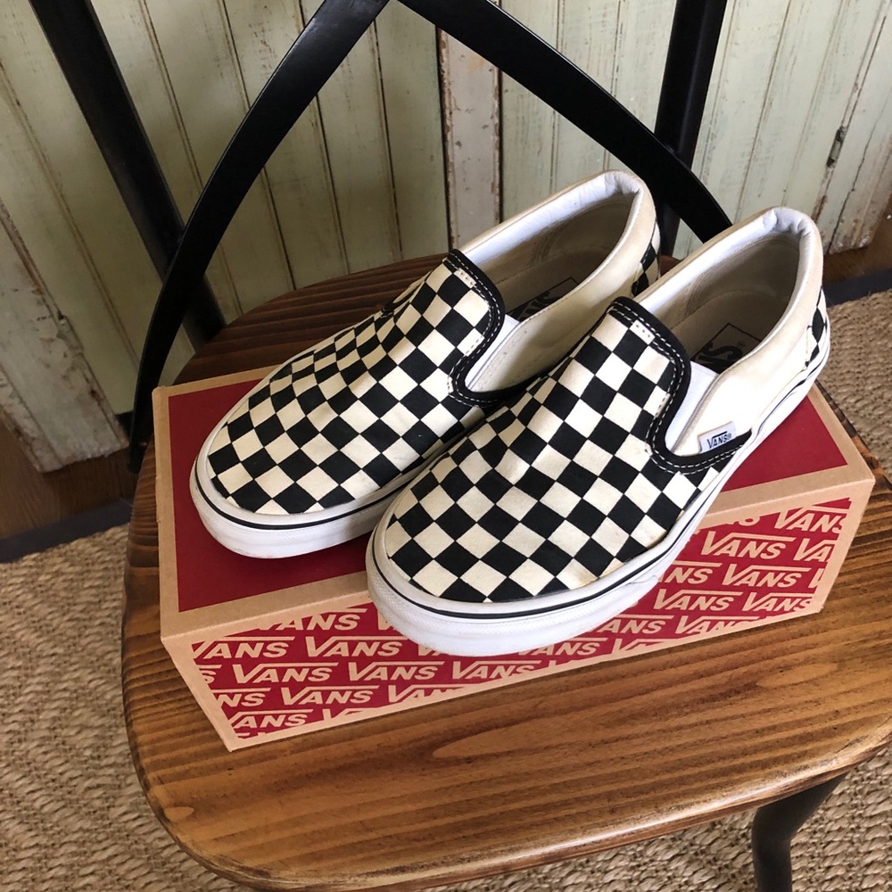 Vans Classic blk/why checkerboard slip-on size 6.5